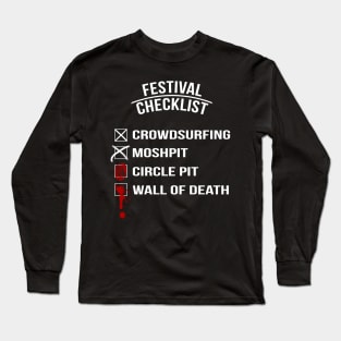 Metal und Rock - Festival Checkliste Long Sleeve T-Shirt
